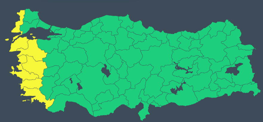 7 KENTE SARI KODLU UYARI 2